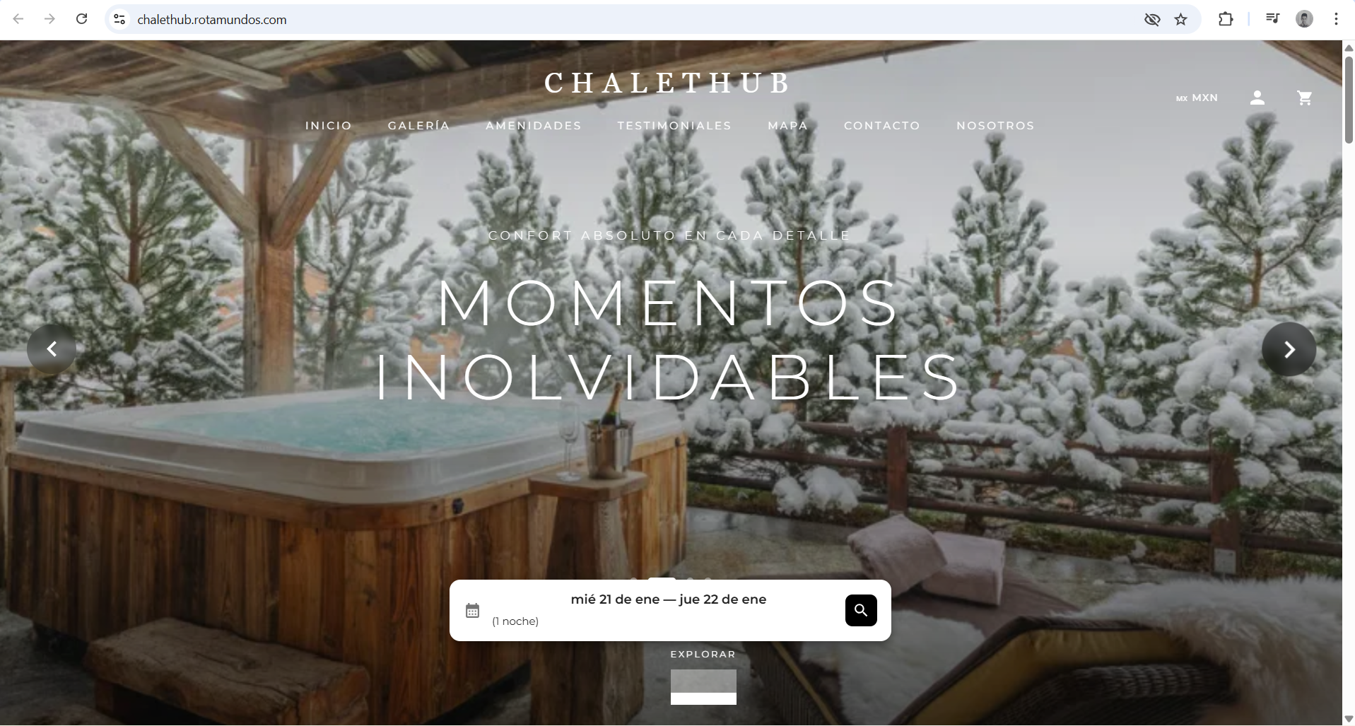 Interfaz de Hospitality_Showcase